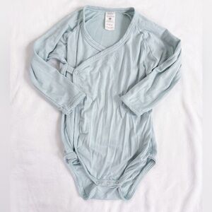 kate quinn Long Sleeve Kimono Bodysuit in Smoke Blue 12-18 months